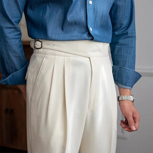 Trendy Spring Solid Color Suit Trousers