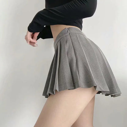 Falten-Tennisrock mit hoher Taille für Damen