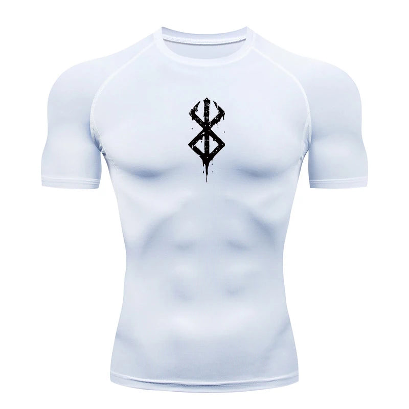 Kurzarm-Kompressionsshirt für Herren – Sportliches Rashguard-T-Shirt für Fitnessstudio und Training