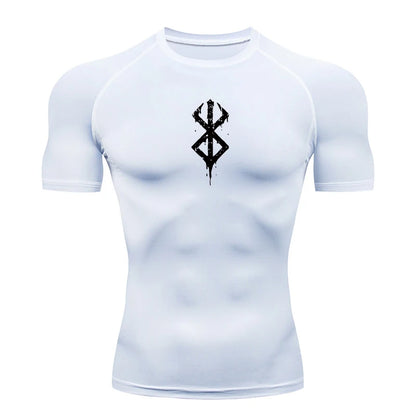 Kurzarm-Kompressionsshirt für Herren – Sportliches Rashguard-T-Shirt für Fitnessstudio und Training