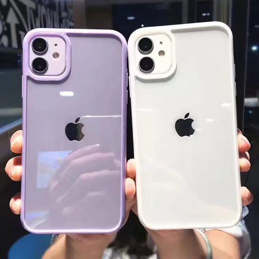 Jolie coque de téléphone en silicone transparente colorée