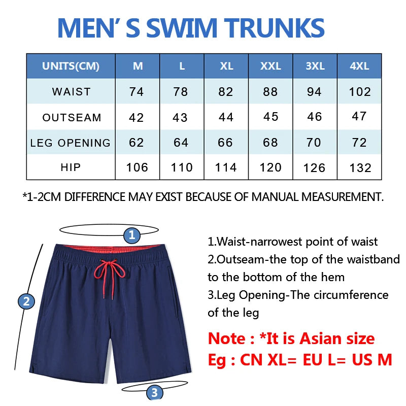 Quick Dry Stretch Swim Trunks with Zipper Pockets