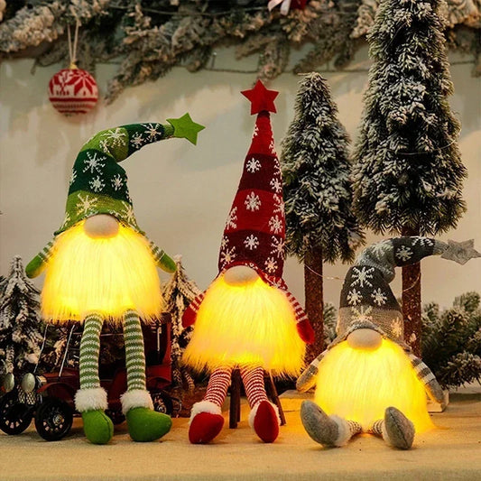 Décoration de Noël à LED en forme de gnome sans visage