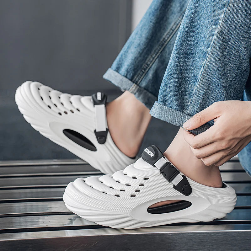 Baotou sabots pantoufles d'été à semelles épaisses