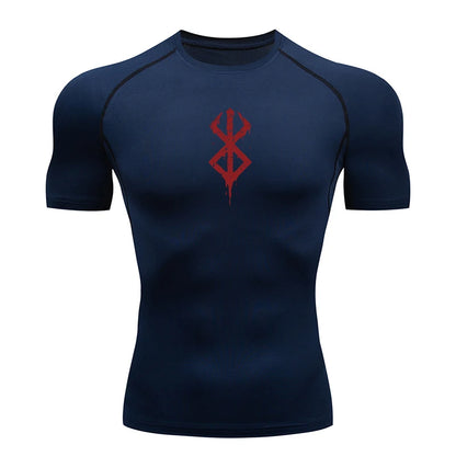 Kurzarm-Kompressionsshirt für Herren – Sportliches Rashguard-T-Shirt für Fitnessstudio und Training