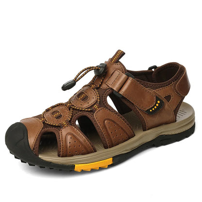 Herren Sommer Outdoor Leder Strand Römer Sandalen