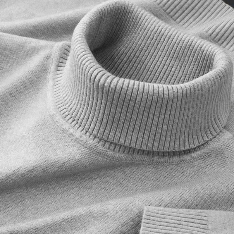 Damen-Winterpullover mit Rollkragen, einfarbig, gestrickt 