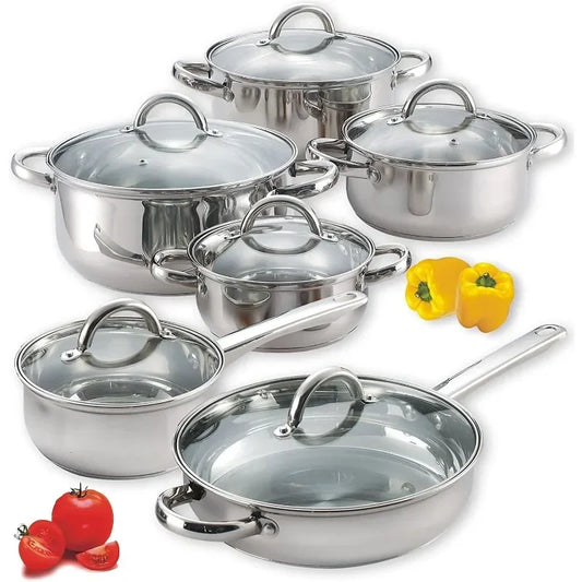 12-Piece Stainless Steel Cookware Set