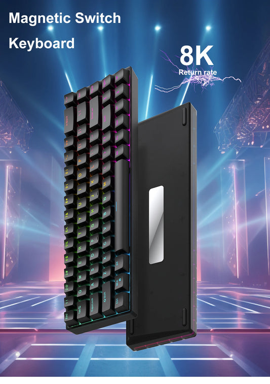 Clavier Raven68 Esports Magnetic Switch 8K Axis - Touche PBT transparente filaire à mode unique