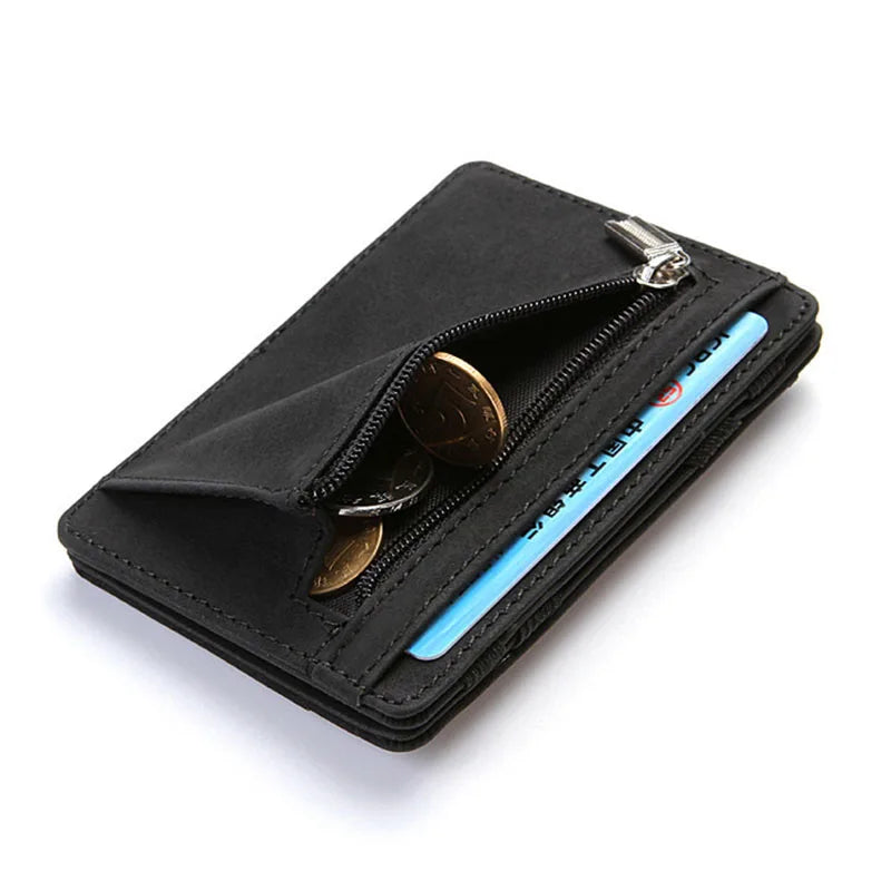 Mini portefeuille pour hommes avec poche à monnaie zippée