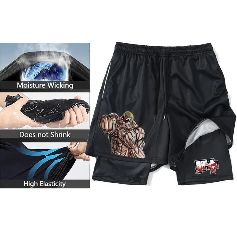 Dragon Ball & One Piece Anime Print Gym Shorts