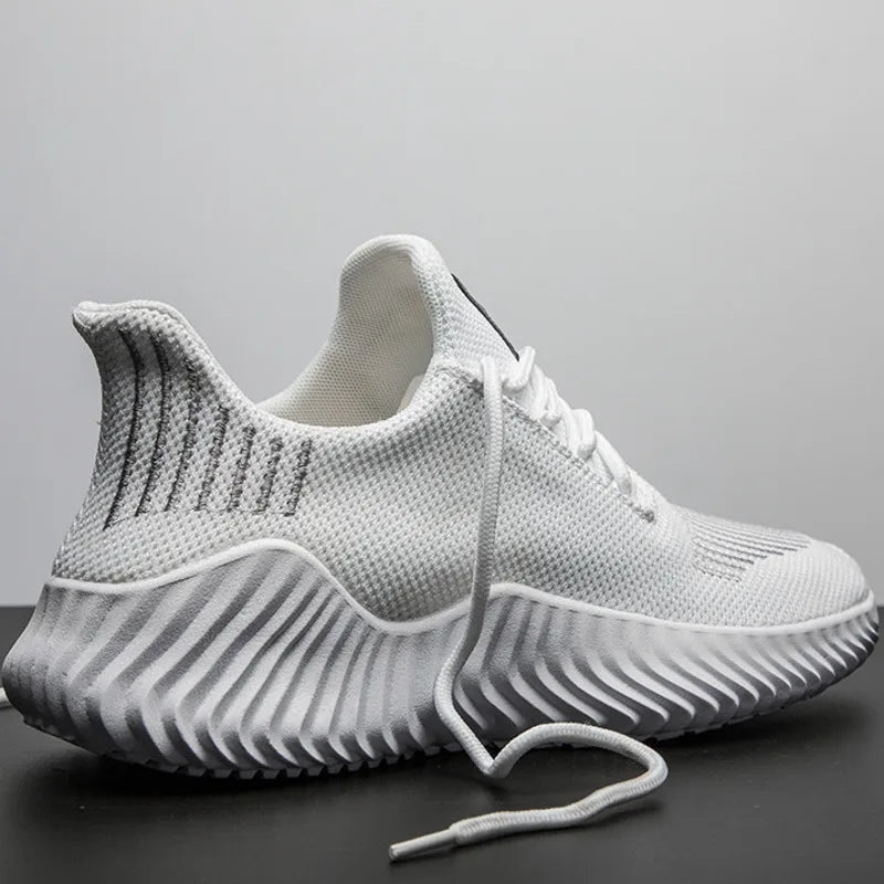 White Men's Walking and Running Sneakers