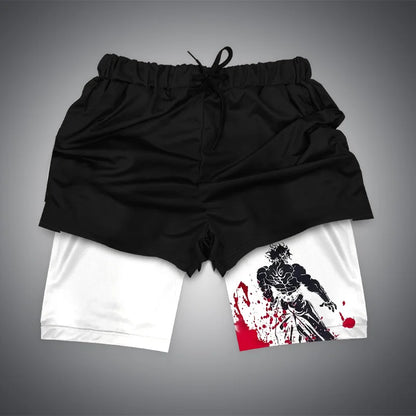 Gym-Shorts mit Dragon Ball &amp; One Piece-Anime-Print