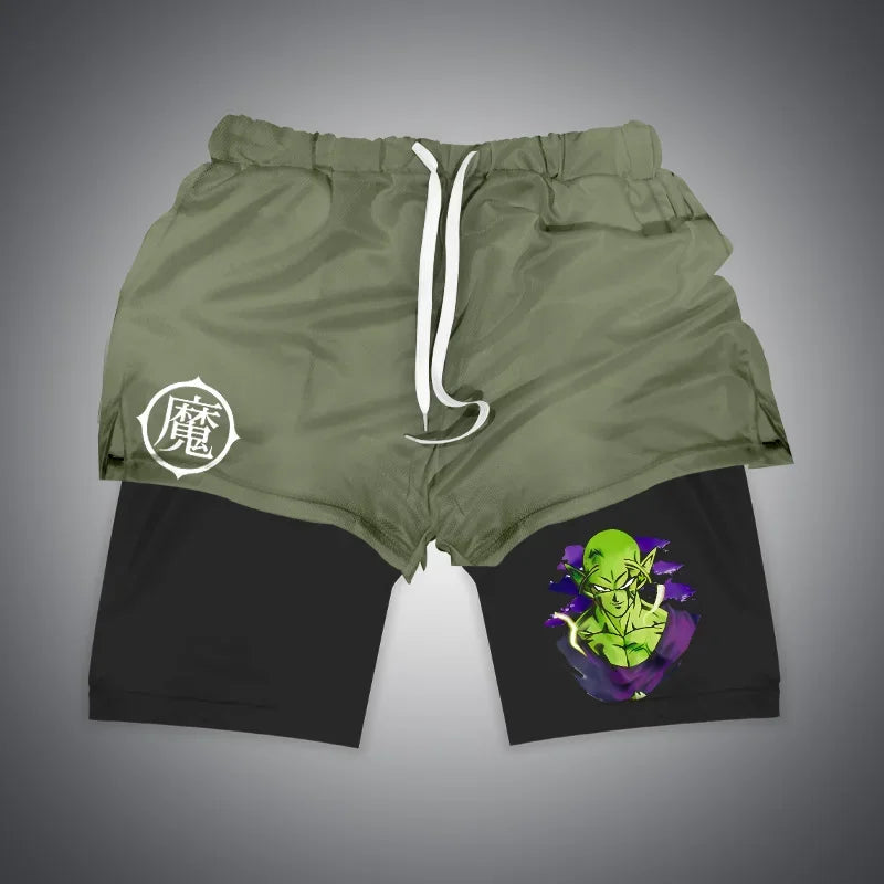 Dragon Ball & One Piece Anime Print Gym Shorts