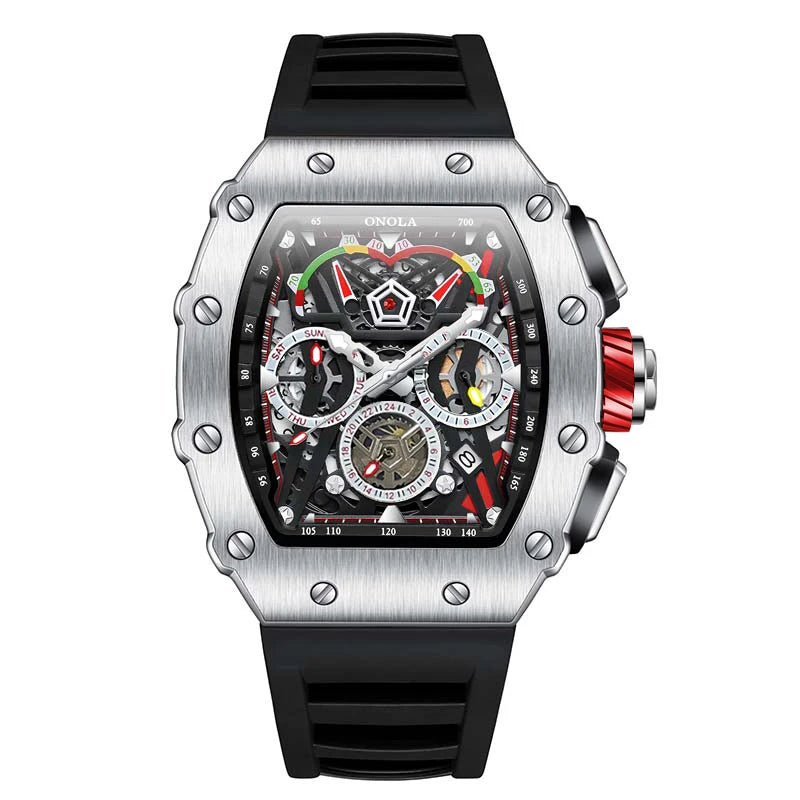Multifunktionale wasserdichte Sport-Chronographenuhr für Herren
