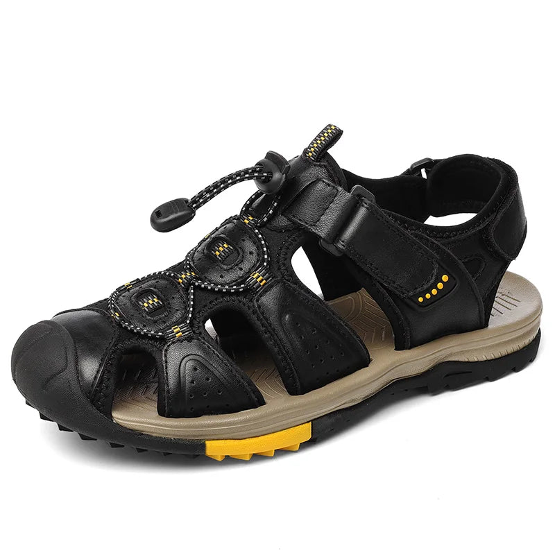 Herren Sommer Outdoor Leder Strand Römer Sandalen