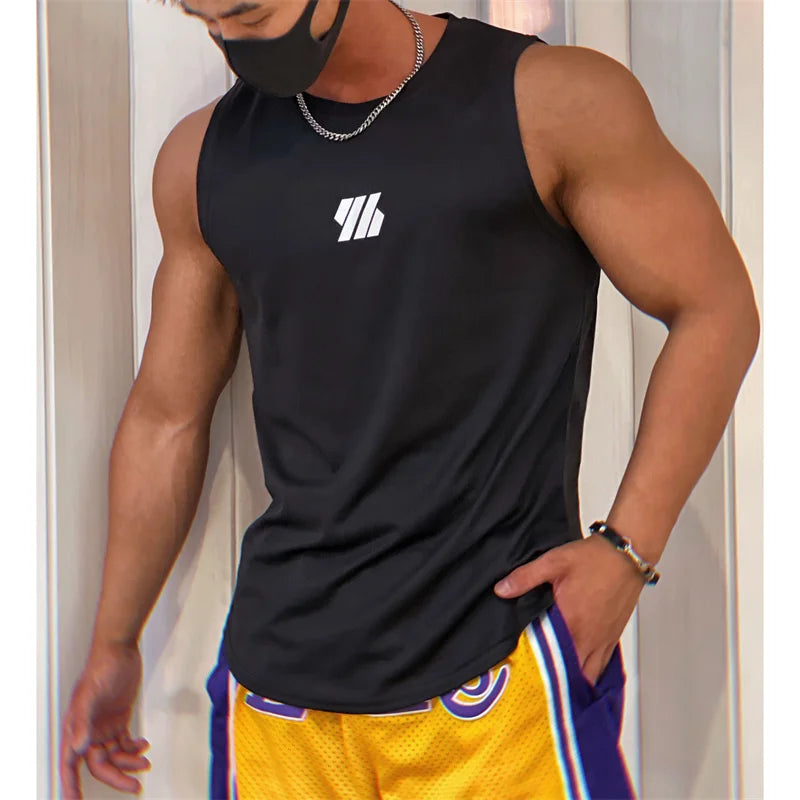 Men's Summer Running Sleeveless Mesh Gym Vest