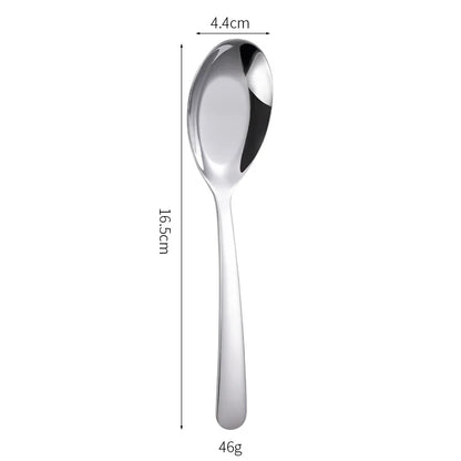 stainless steel flat spoon thickened eating spoon.