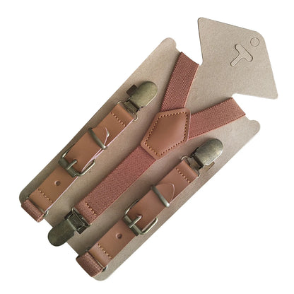 Bretelles en cuir - 4 crochets porte-jarretelles homme/femme