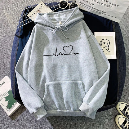Lässiger bedruckter lockerer Hoodie - Frühlings-Streetwear-Pullover