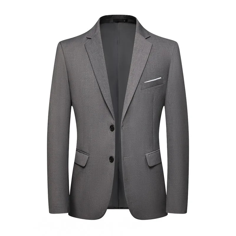 Men's Slim Fit Solid Color Single Breasted Blue Blazer