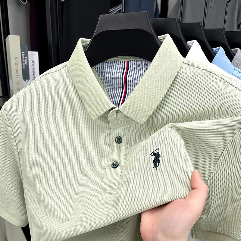 Men's Summer Cotton Embroidery Golf Polo Shirt