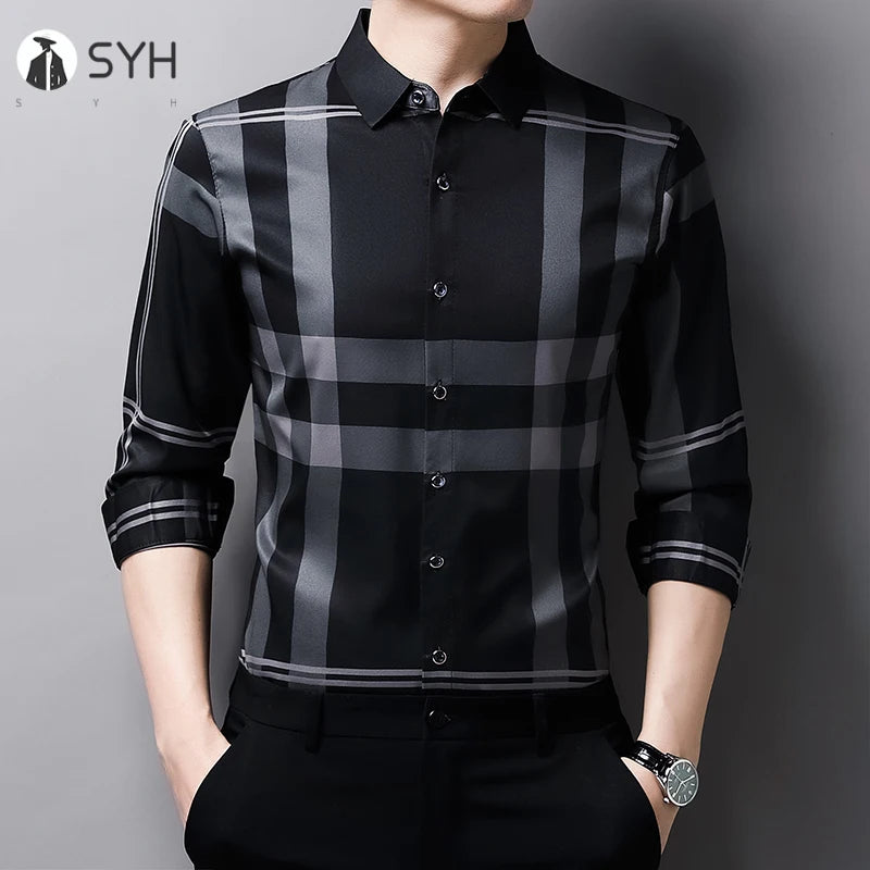 Lässiges Herrenhemd mit langen Ärmeln