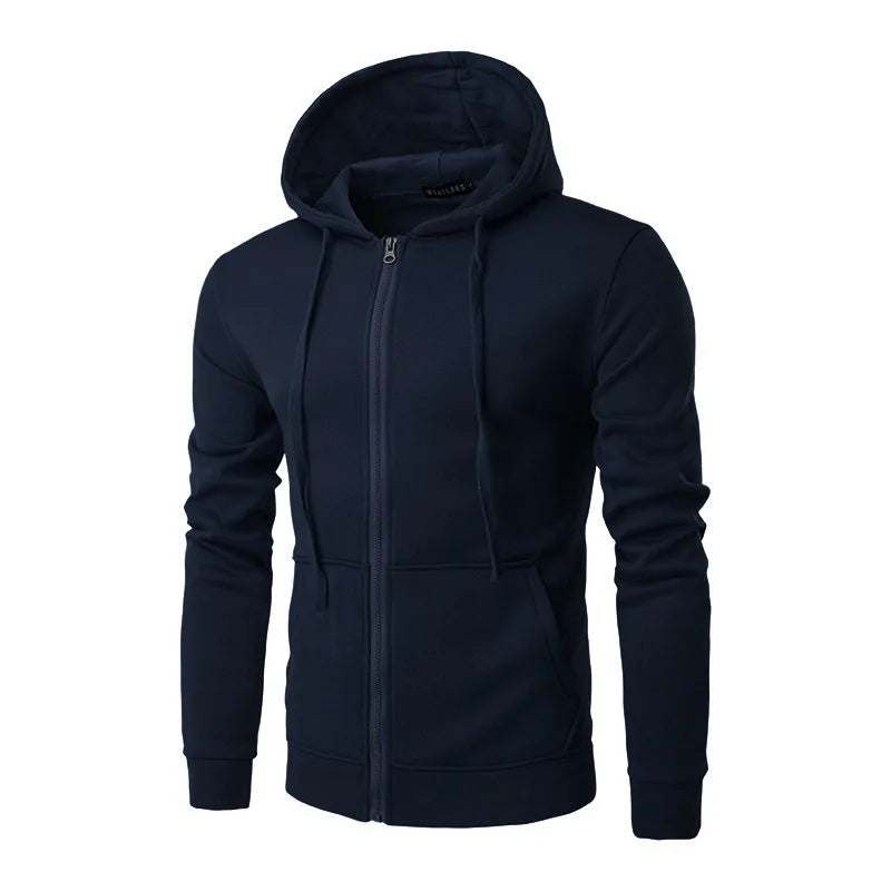 Herbstlicher Slim Fit Hoodie für Herren - Langarm-Reißverschlussjacke