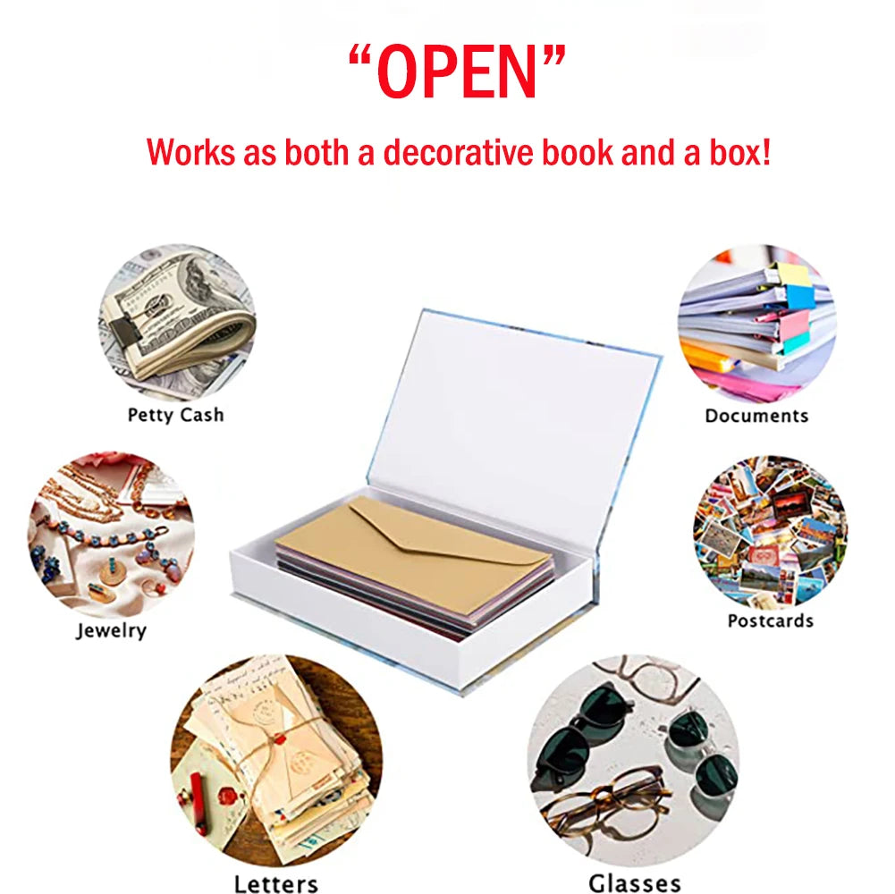 Aufklappbares Aufbewahrungsbox-Set für gefälschte Bücher