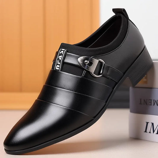 Pointed Slip-On Leather Men's Shoes