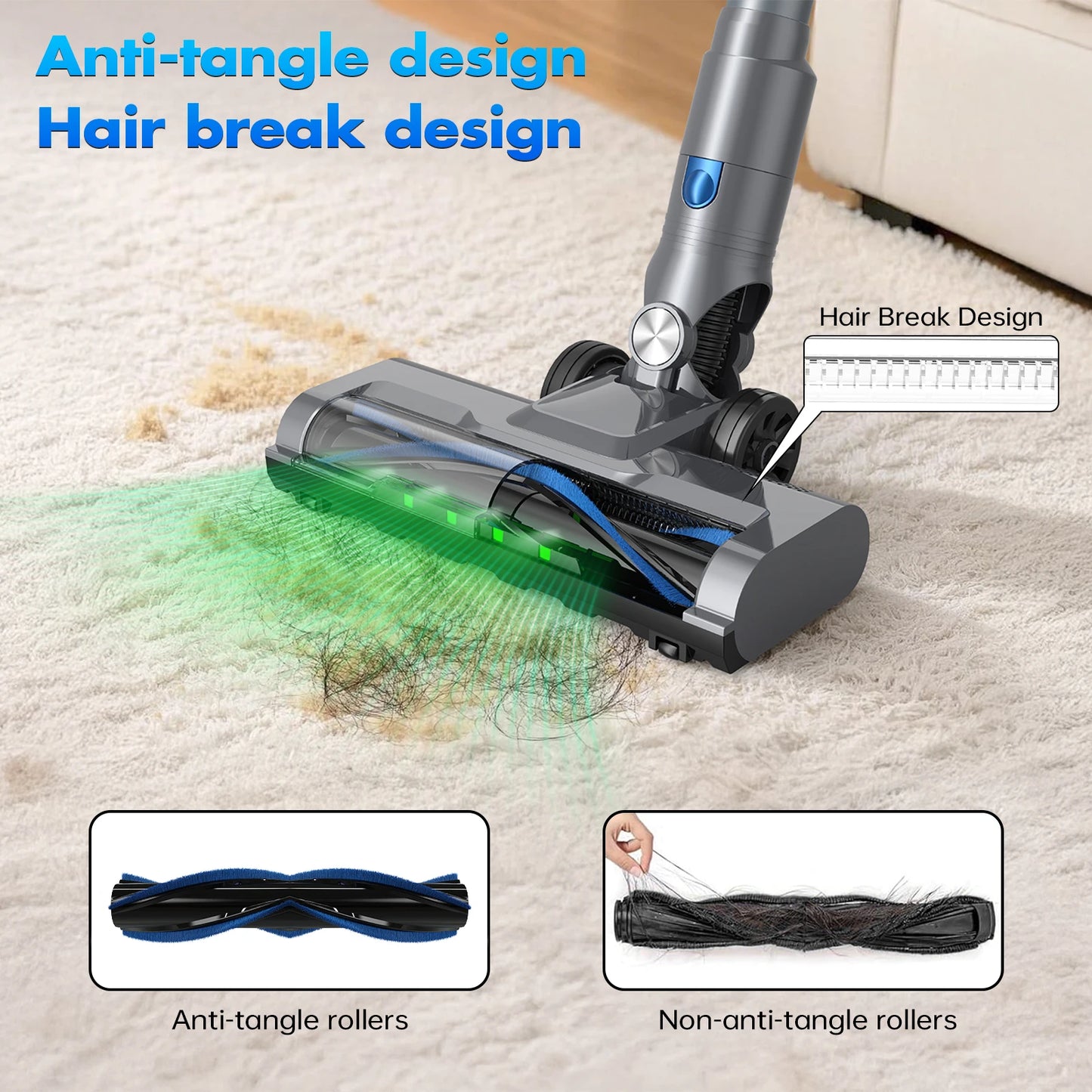 V10 Cordless Vacuum Cleaner 50KPA Powerful Suction Handheld Smart Home Vacuum