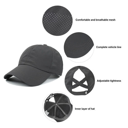 Adjustable Ponytail Tennis Hat for Women