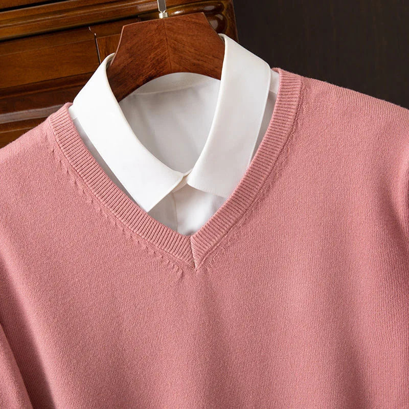 Classic V-Neck Cashmere Sweater 4XL