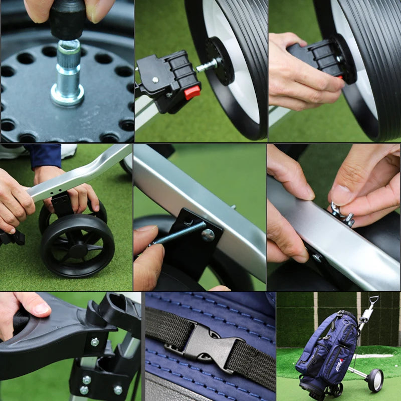 PGM Folding Sports Travel 3 Wheel Push Golf Cart