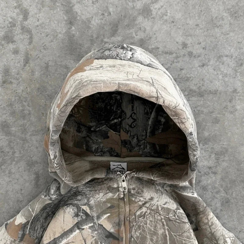 Sweat à capuche camouflage surdimensionné - High Street et Y2K