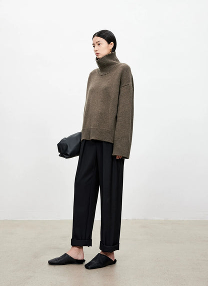 Schicker übergroßer Rollkragenpullover für Damen