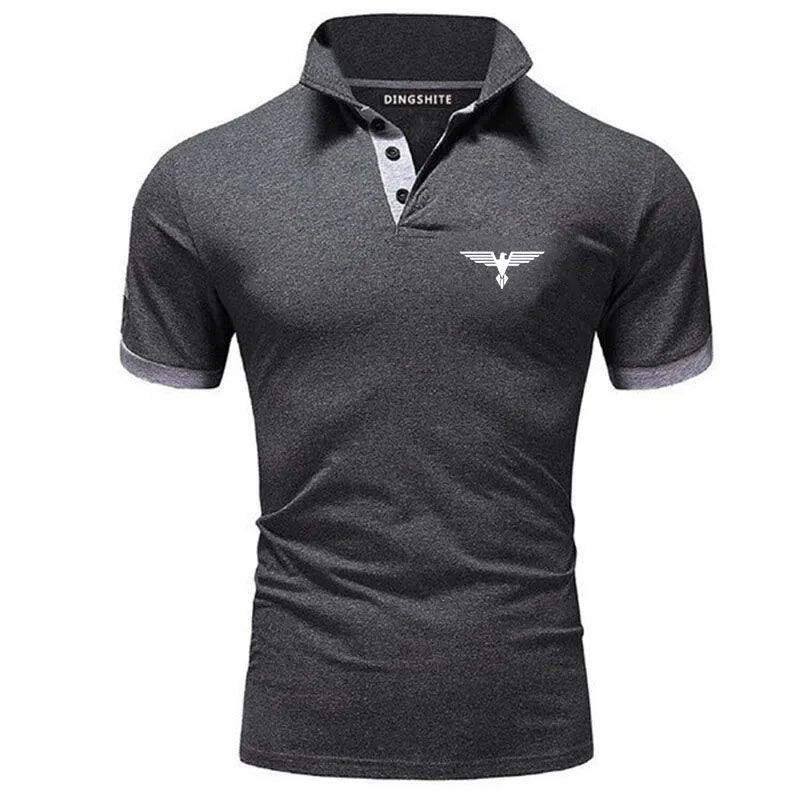 Besticktes, einfarbiges, schmal geschnittenes Polo-Golfshirt für Herren