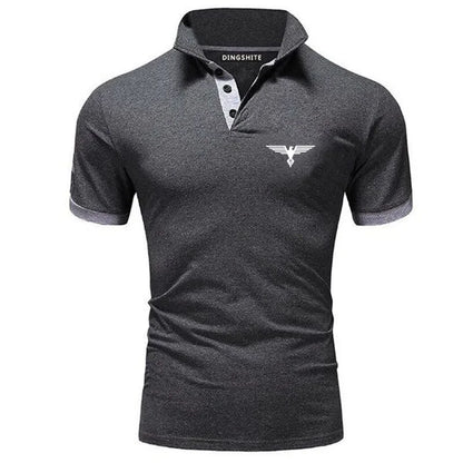 Besticktes, einfarbiges, schmal geschnittenes Polo-Golfshirt für Herren