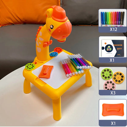 Children's LED Projector Drawing Table Educational Painting Set Learning Board Toy