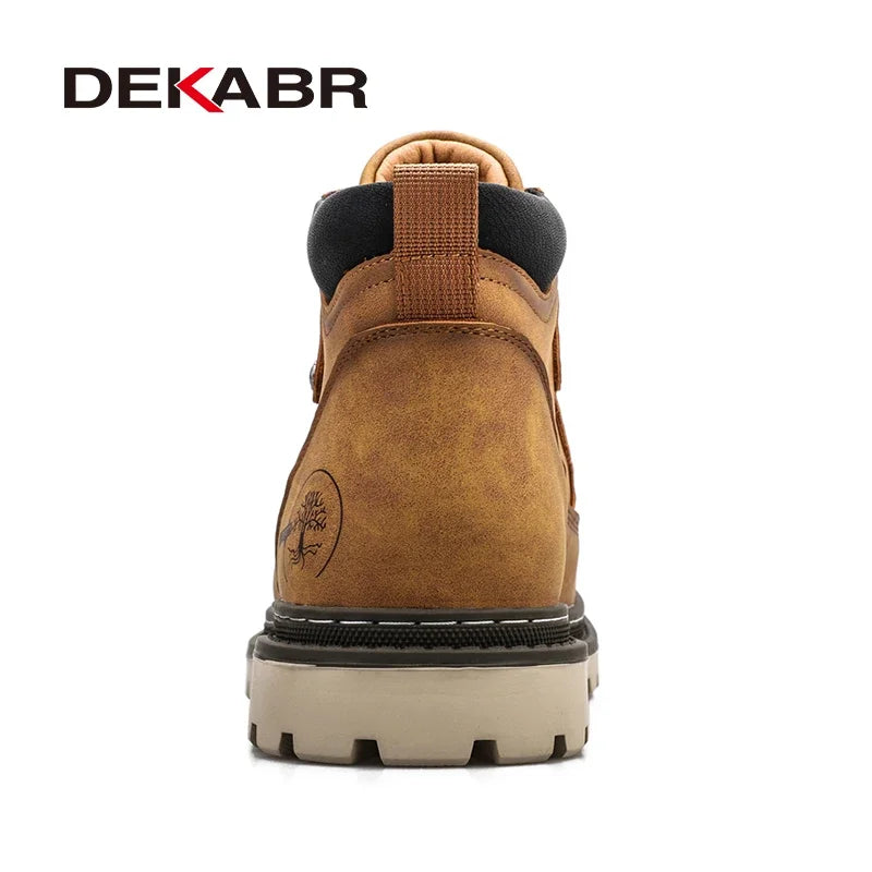 Men’s Warm Fur Lined Boots –  Wear-Resistant Comfort Retro Winter Shoes