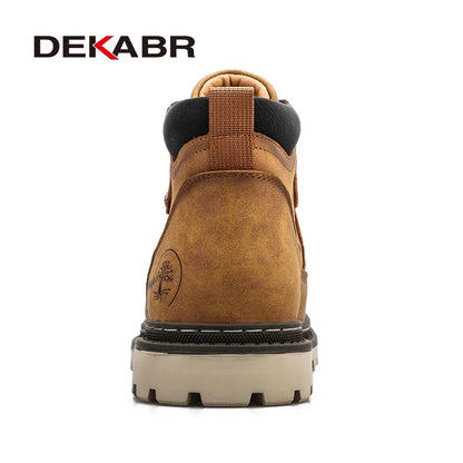 Men’s Warm Fur Lined Boots –  Wear-Resistant Comfort Retro Winter Shoes