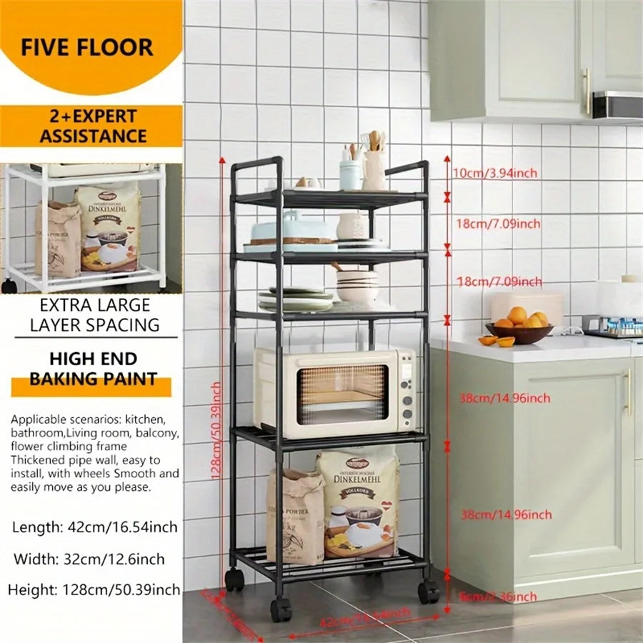 Multi Layer Kitchen Microwave Storage Rack