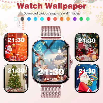 Bluetooth-Smartwatch mit Sprachanruf für Männer und Frauen, Sprachassistent, Sport und Fitness