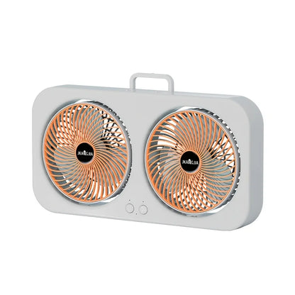 360 Rotation Dual Head Outdoor Wall Mount Fan