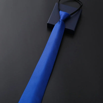 8 cm lange, vorgebundene, gestreifte Krawatte mit Reißverschluss