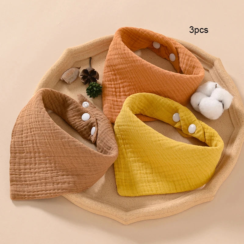 Neugeborenes Baby füttert Sabberlätzchen, Baumwollzubehör, einfarbig