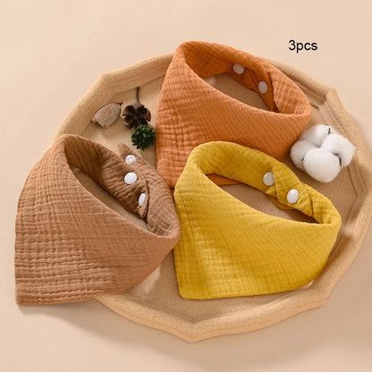 Neugeborenes Baby füttert Sabberlätzchen, Baumwollzubehör, einfarbig