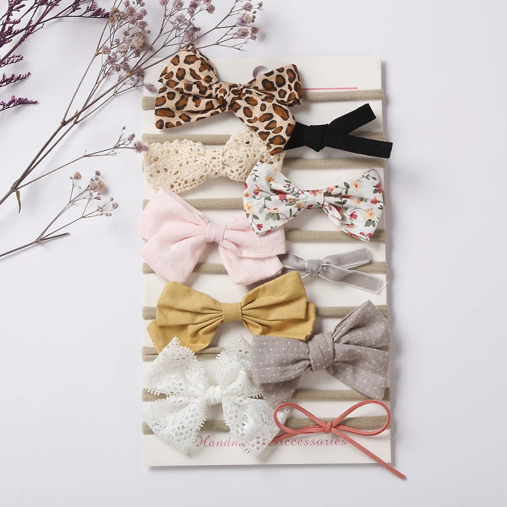 10 Stück/Set Blumen-Baby-Stirnbänder, elastische Nylon-Haarbänder