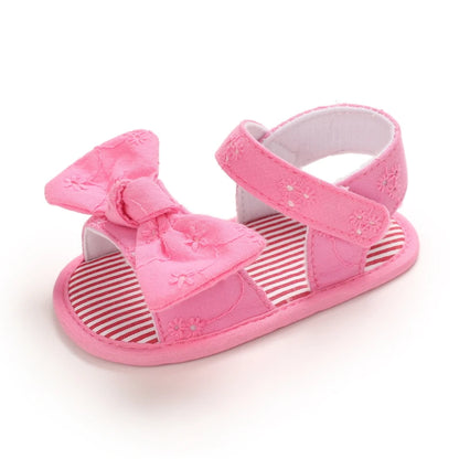 Baby Mädchen Sandalen mit Schleife, atmungsaktiv, flach, Prinzessin, weiche Sohle