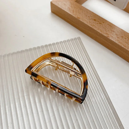 Geometric Acetate Alloy Metal Hair Claw Clip